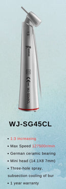 Contra angle handpiece for electric motor and implant motor 1:5, 1:1, 1:3 and 20:1