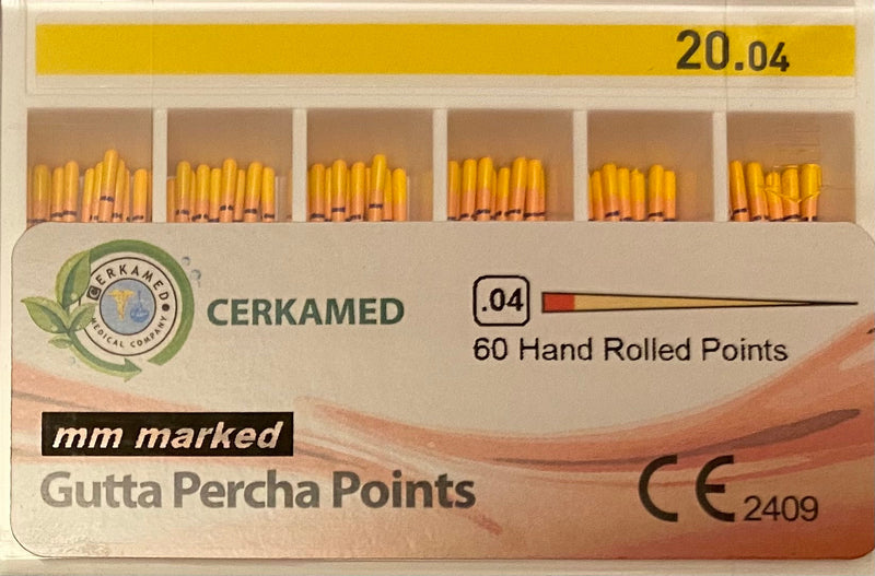 Gutta Percha from Cerkamed, DiaDent, SureEndo, available in non standard sizes from Toothsaver.co.uk