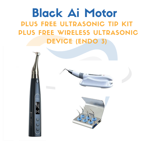Black Ai Motor with Free Endo 3 and Ultrasonic Tip Kit
