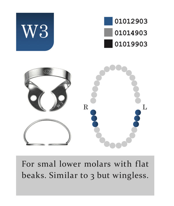 Rubber Dam Clamp no. W3 Glossy